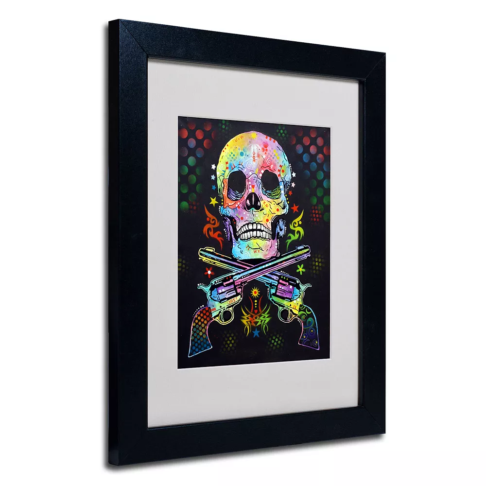 Trademark Fine Art 14'' X 11'' ''Skull & Guns'' Framed Canvas Wall Art 3 Trademark Fine Art 14'' X 11'' ''Skull & Guns'' Framed Canvas Wall Art - Image 3