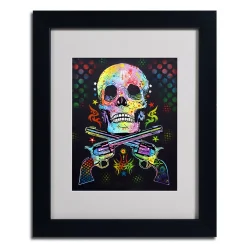 Trademark Fine Art 14'' X 11'' ''Skull & Guns'' Framed Canvas Wall Art