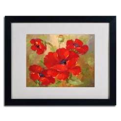 Trademark Fine Art 16'' X 20'' ''Poppies'' Framed Canvas Wall Art