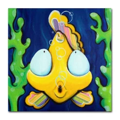 Trademark Fine Art 18'' X 18'' ''Fish Bubbles'' Canvas Wall Art