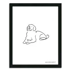 Personal-Prints ''Golden Retriever Line Drawing'' Framed Wall Art