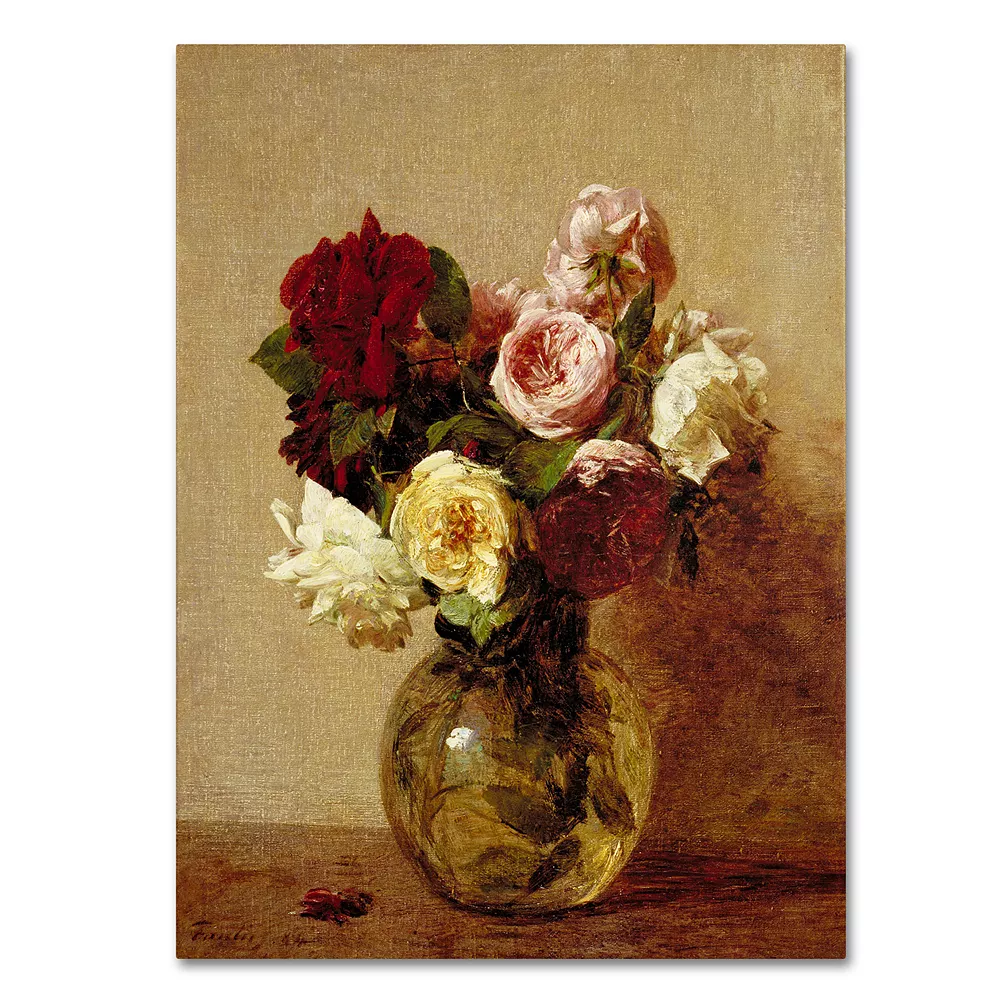 Trademark Fine Art ''Roses 1884'' Canvas Wall Art 1 Trademark Fine Art ''Roses 1884'' Canvas Wall Art