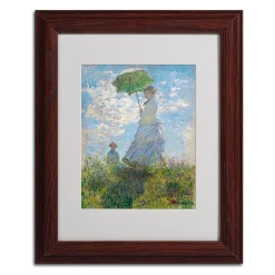 Trademark Fine Art ''Woman With A Parasol 1875'' Framed Canvas Wall Art By Claude Monet
