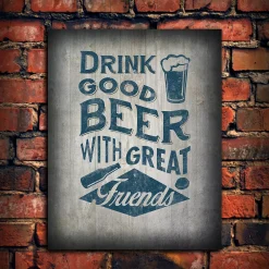 Personal-Prints ''Good Beer Great Friends'' Wall Art