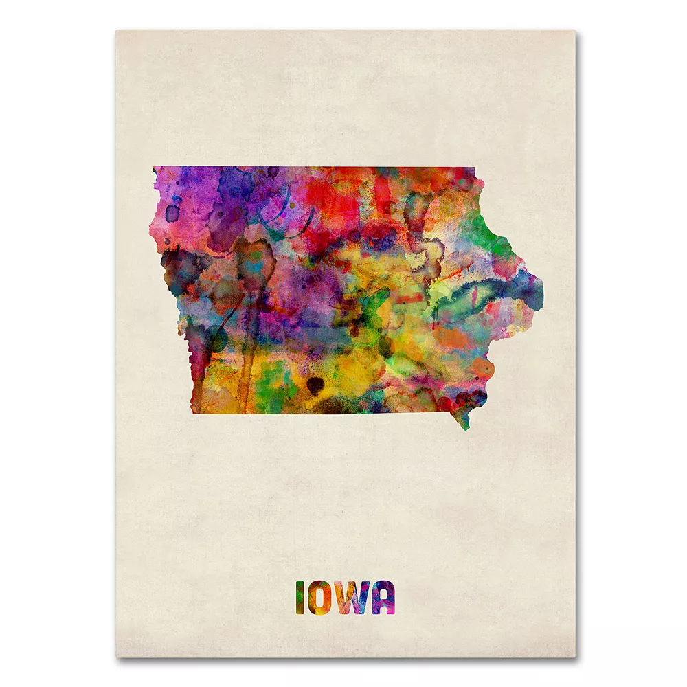 Trademark Fine Art State Watercolor Canvas Wall Art 1 Trademark Fine Art State Watercolor Canvas Wall Art