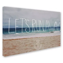 Trademark Fine Art "Let's Run Away" Beach Canvas Wall Art -Kohl's Sales 2550055 ALT2