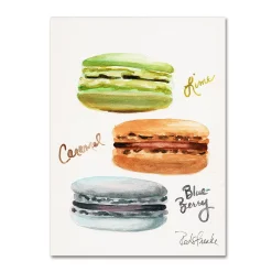 Trademark Fine Art 3 Macarons With Words Canvas Wall Art
