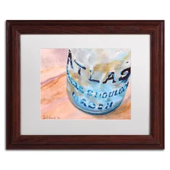 Trademark Fine Art Atlas Jar Wood Finish Matted Framed Wall Art