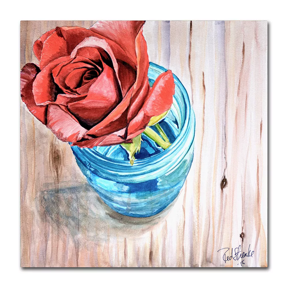 Trademark Fine Art Rose In Jar Canvas Wall Art 1 Trademark Fine Art Rose In Jar Canvas Wall Art