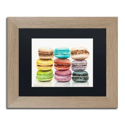 Trademark Fine Art 9 Macarons Birch Finish Matted Framed Wall Art