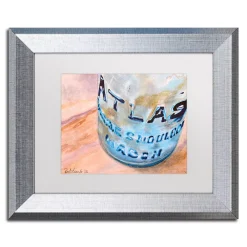 Trademark Fine Art Atlas Jar Silver Finish Matted Framed Wall Art
