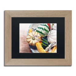 Trademark Fine Art Autumn Gourds Matted Framed Wall Art