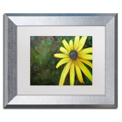 Trademark Fine Art Black Eyed Susan Silver Finish Framed Wall Art
