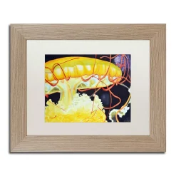 Trademark Fine Art Chattanooga Jelly Fish Birch Finish Framed Wall Art