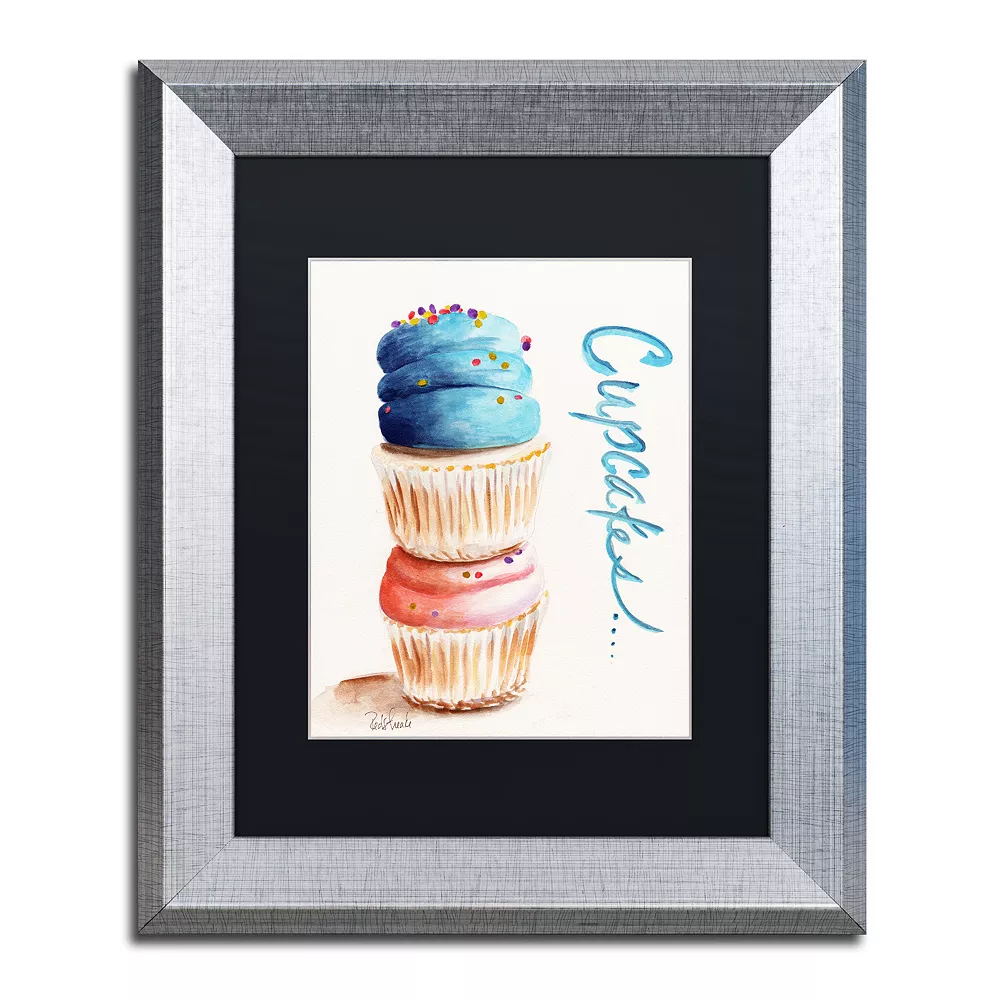 Trademark Fine Art Stacked Cupcakes Silver Finish Framed Wall Art 1 Trademark Fine Art Stacked Cupcakes Silver Finish Framed Wall Art