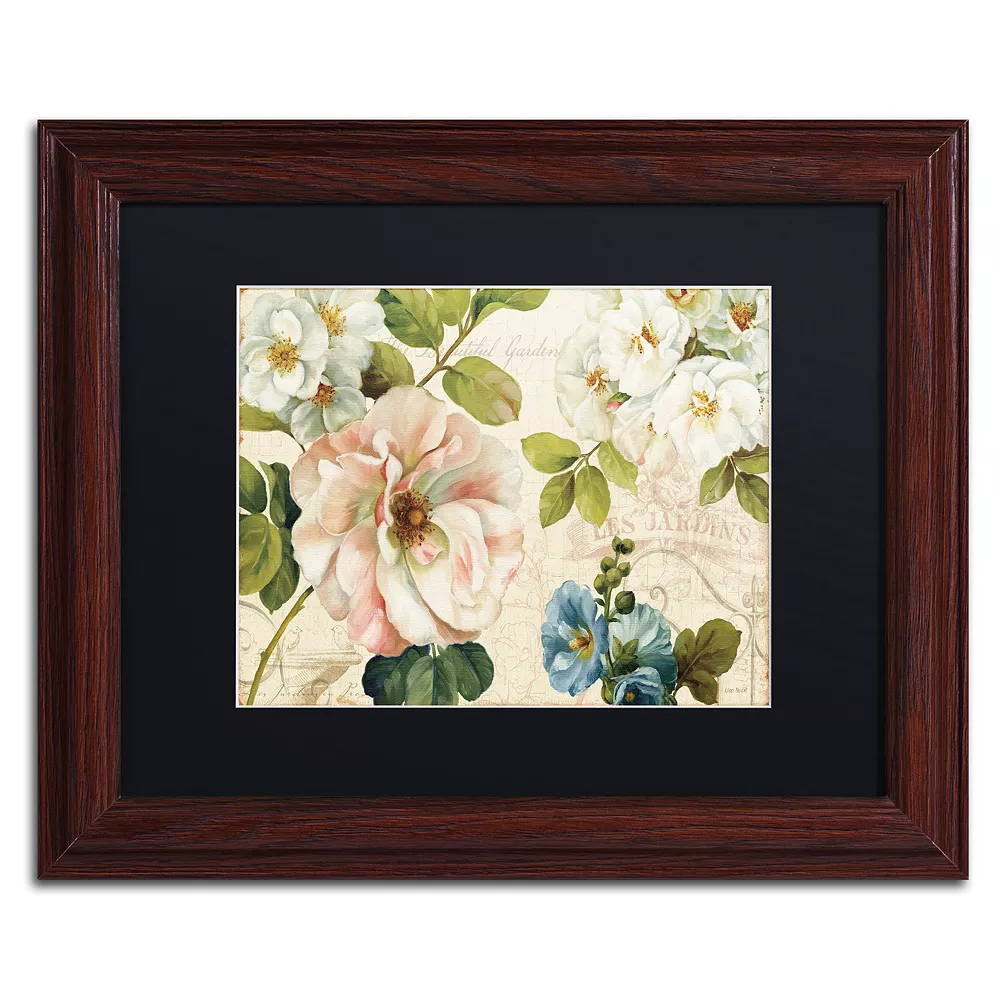 Trademark Fine Art Les Jardin I Wood Finish Framed Wall Art 1 Trademark Fine Art Les Jardin I Wood Finish Framed Wall Art