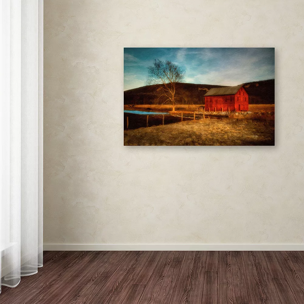 Trademark Fine Art "Red Barn At Twilight" Canvas Wall Art 2 Trademark Fine Art "Red Barn At Twilight" Canvas Wall Art - Image 2