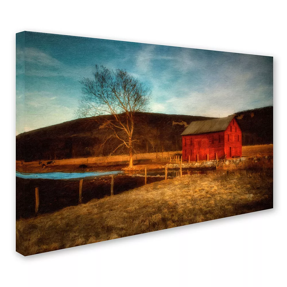 Trademark Fine Art "Red Barn At Twilight" Canvas Wall Art 3 Trademark Fine Art "Red Barn At Twilight" Canvas Wall Art - Image 3