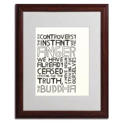 Trademark Fine Art "Anger In Controversy II" Matted Wood Finish Framed Wall Art
