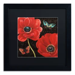 Trademark Fine Art "Petals And Wings II" Black Framed Wall Art