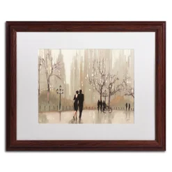 Trademark Fine Art "An Evening Out Neutral" Wood Finish Framed Wall Art