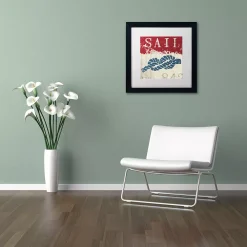 Alternative view of Trademark Fine Art Wellington Studio "Nautical III Red" Black Framed Wall Art