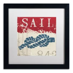 Trademark Fine Art Wellington Studio "Nautical III Red" Black Framed Wall Art