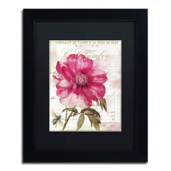 Trademark Fine Art Pink Peony Black Framed Wall Art