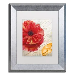 Trademark Fine Art Red Poppy Silver Finish Framed Wall Art