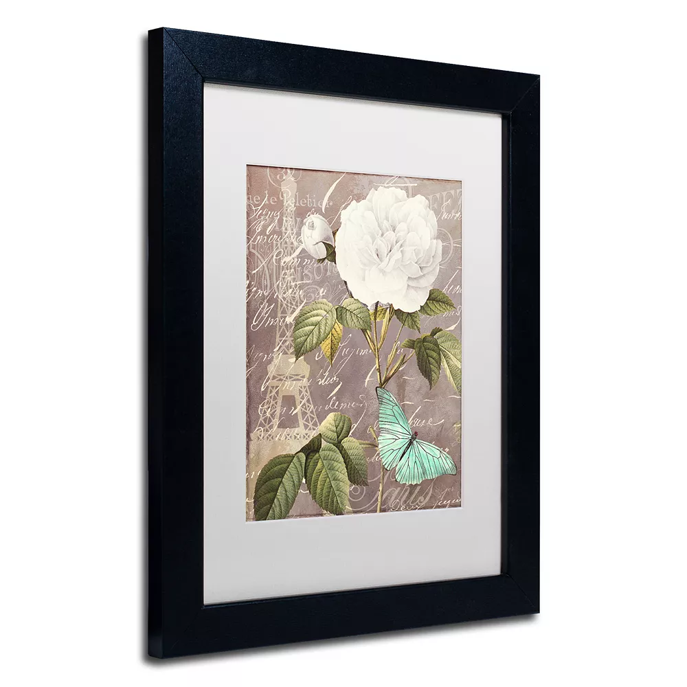 Trademark Fine Art White Rose Paris Black Framed Wall Art 3 Trademark Fine Art White Rose Paris Black Framed Wall Art - Image 3