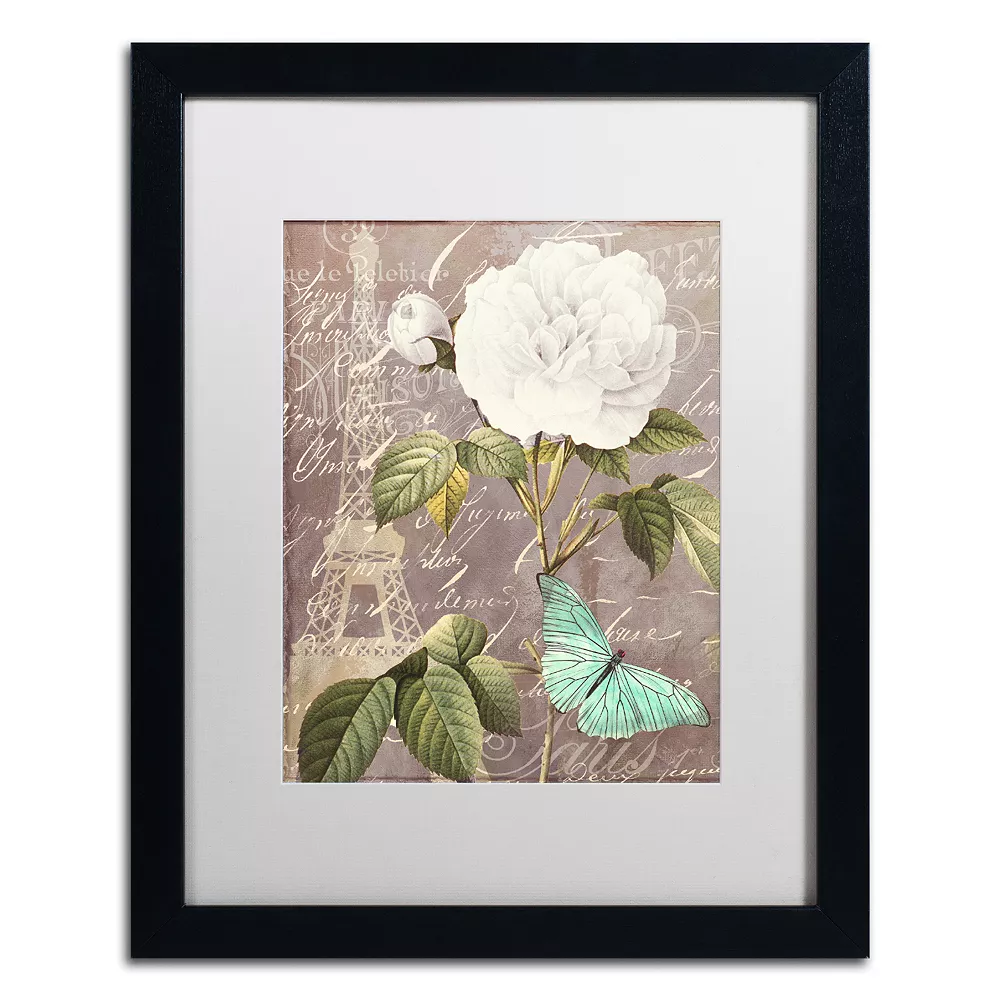 Trademark Fine Art White Rose Paris Black Framed Wall Art 4 Trademark Fine Art White Rose Paris Black Framed Wall Art - Image 4
