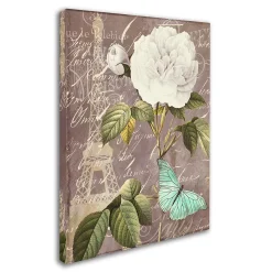 Alternative view of Trademark Fine Art White Rose Paris Black Canvas Wall Art
