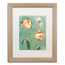Trademark Fine Art Tulips Ablaze I Distressed Framed Wall Art