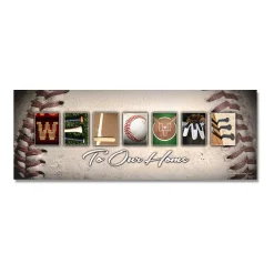 Personal-Prints Baseball "Welcome" Block Wall Art
