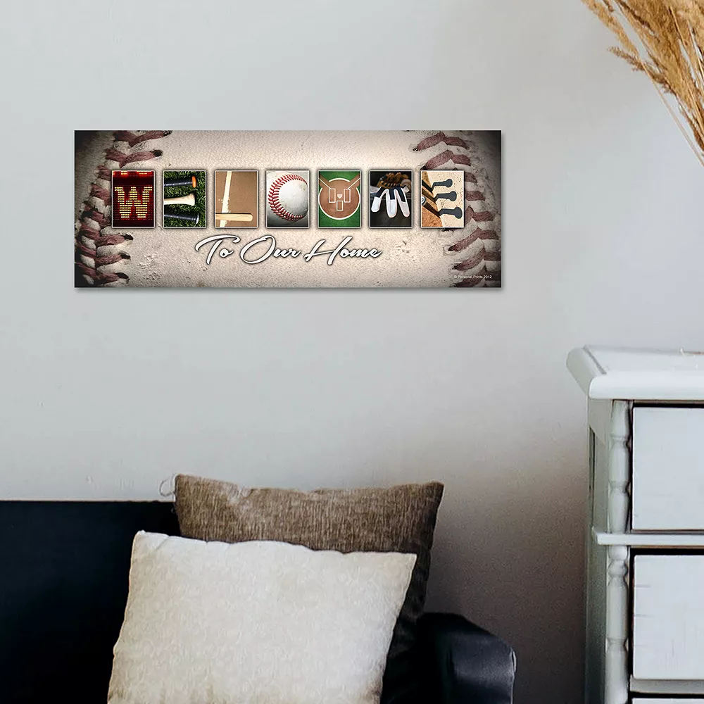 Personal-Prints Baseball "Welcome" Block Wall Art 2 Personal-Prints Baseball "Welcome" Block Wall Art - Image 2