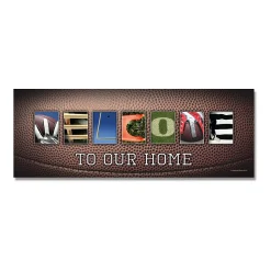 Personal-Prints Football "Welcome" Block Wall Art