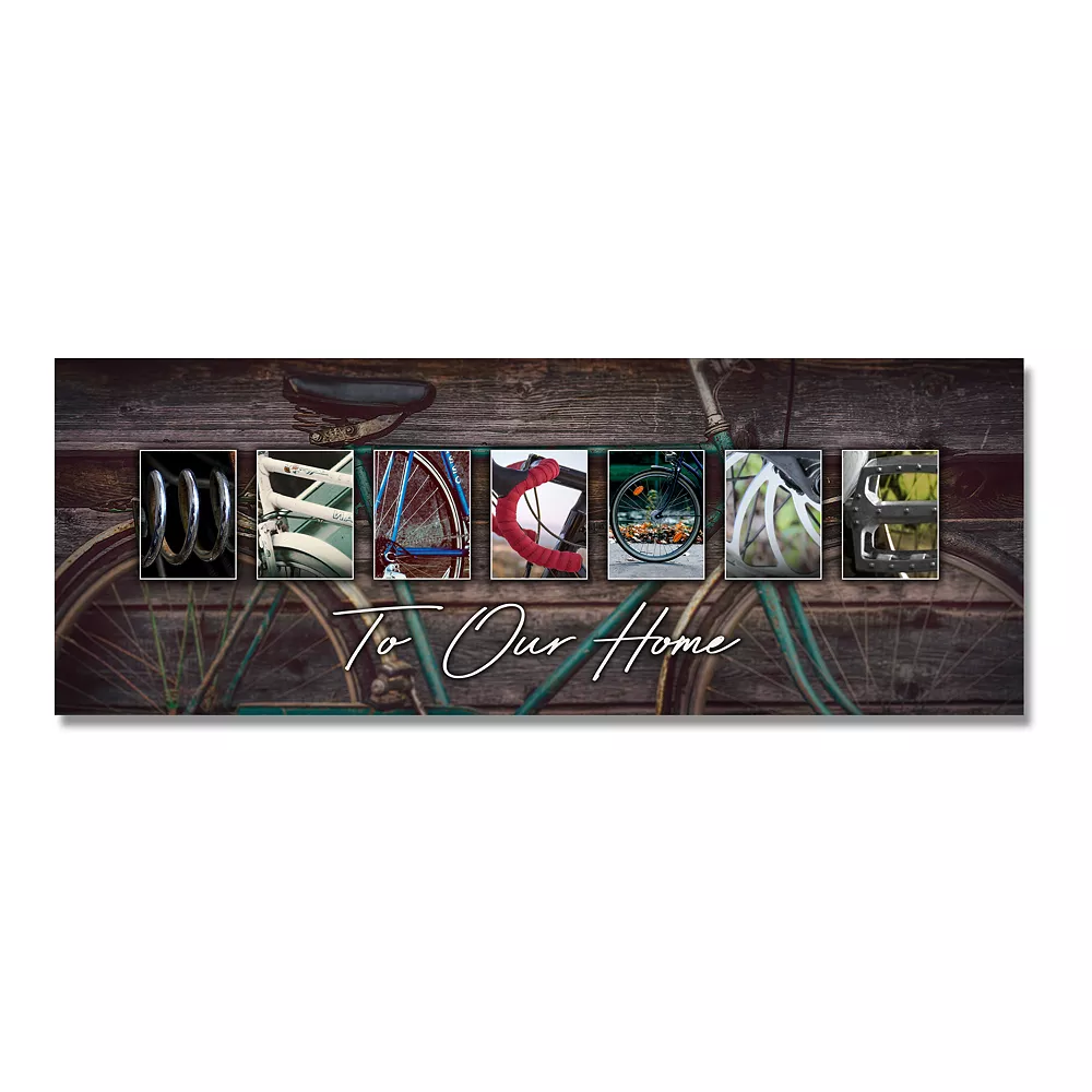 Personal-Prints Biking "Welcome" Block Wall Art 1 Personal-Prints Biking "Welcome" Block Wall Art