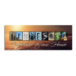 Personal-Prints "Minnesota - State Welcome" Block Mount Wall Art