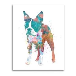Personal-Prints Boston Terrier Watercolor Wall Art