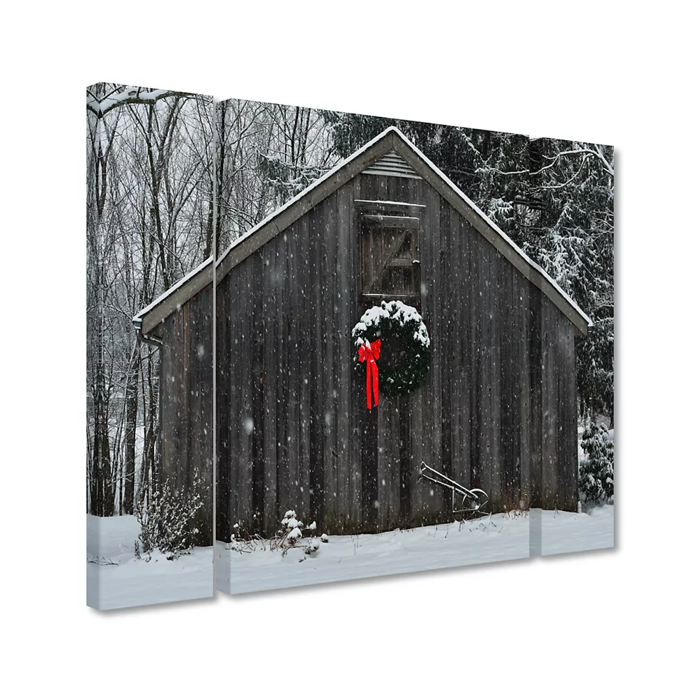 Trademark Fine Art 'Christmas Barn In The Snow' Multi Panel Art Set 3 Trademark Fine Art 'Christmas Barn In The Snow' Multi Panel Art Set - Image 3