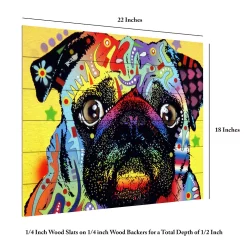 Trademark Fine Art 'Pug' Wood Slat Art -Kohl's Sales 3988726 ALT5