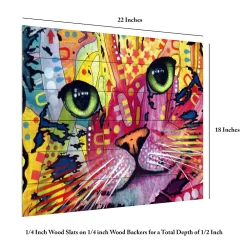 Trademark Fine Art 'Tilt Cat' Wood Slat Art -Kohl's Sales 3988732 ALT5