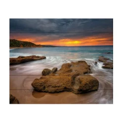 Trademark Fine Art 'Beach At Sunset 5' Wood Slat Art