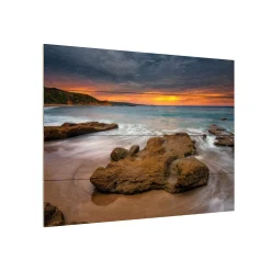 Alternative view of Trademark Fine Art 'Beach At Sunset 5' Wood Slat Art