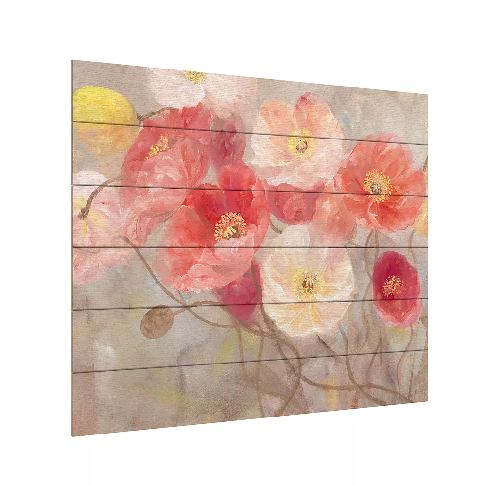 Trademark Fine Art 'Wild Poppies I' Wood Slat Art 2 Trademark Fine Art 'Wild Poppies I' Wood Slat Art - Image 2