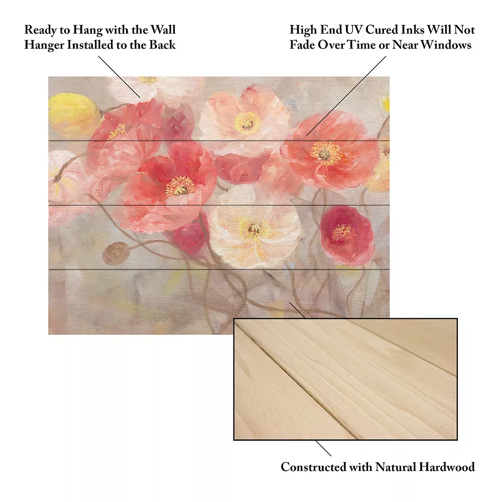 Trademark Fine Art 'Wild Poppies I' Wood Slat Art 5 Trademark Fine Art 'Wild Poppies I' Wood Slat Art - Image 5