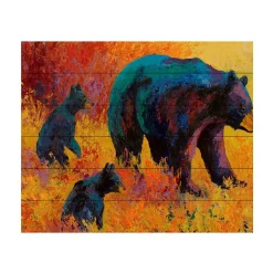 Trademark Fine Art 'Double Trouble Black Bear' Wood Slat Art