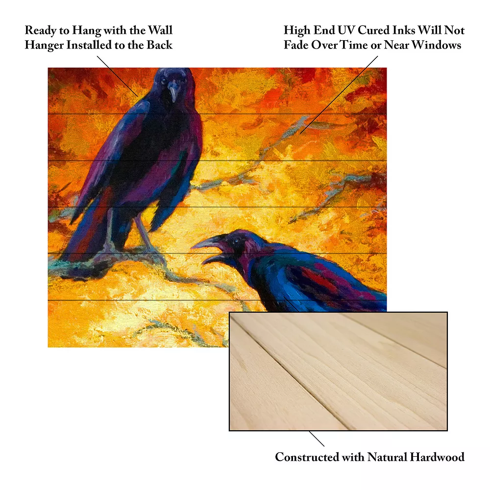 Trademark Fine Art 'Crows 9' Wood Slat Art 5 Trademark Fine Art 'Crows 9' Wood Slat Art - Image 5