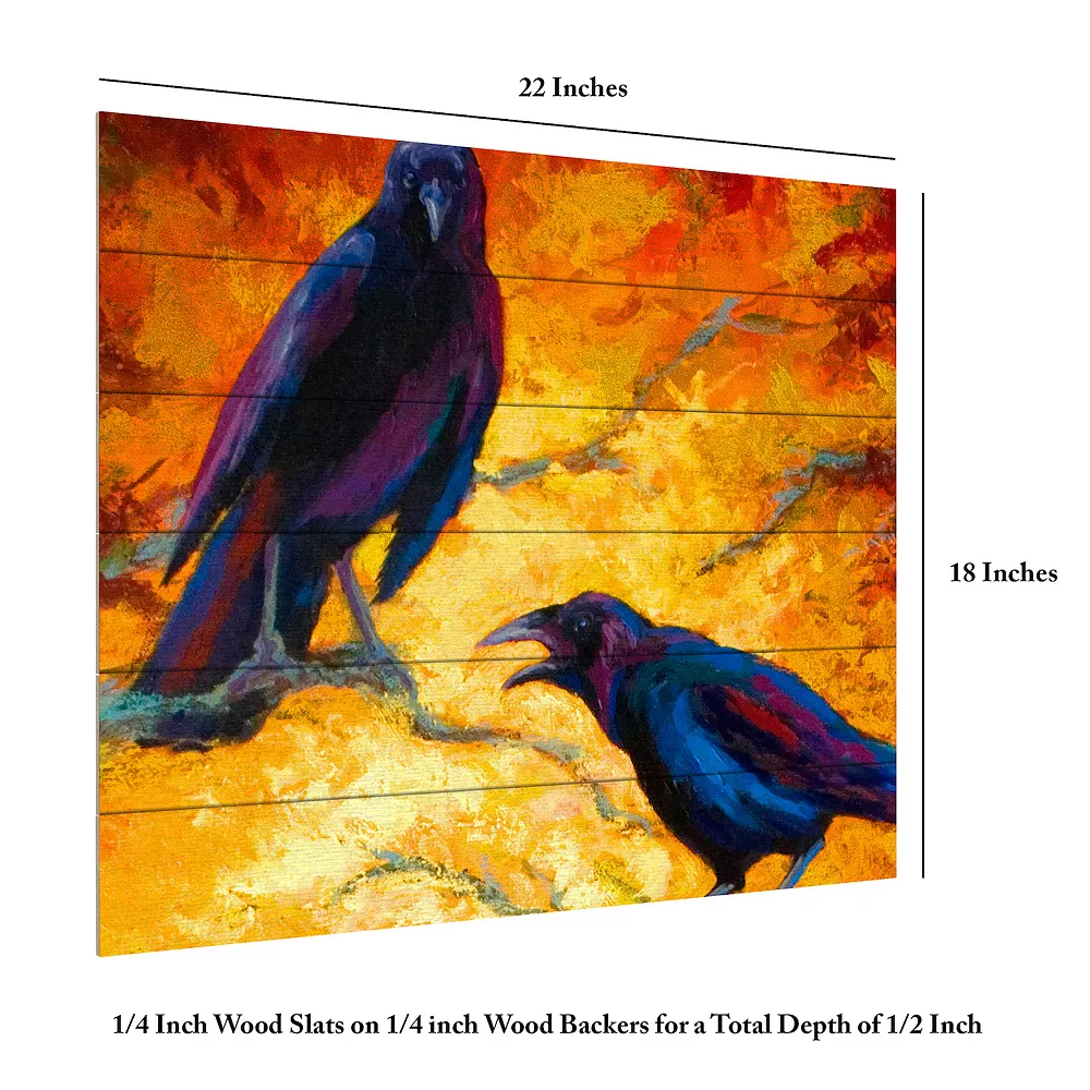 Trademark Fine Art 'Crows 9' Wood Slat Art 6 Trademark Fine Art 'Crows 9' Wood Slat Art - Image 6