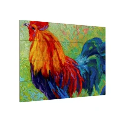 Alternative view of Trademark Fine Art 'Band Of Gold Rooster' Wood Slat Art